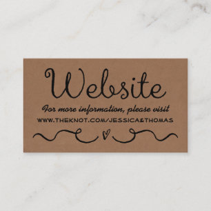 Informações Cartão de Site de Casamento   Rustic Country Kraft