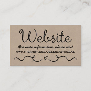 Informações Cartão de Site de Casamento   Rustic Country Kraft