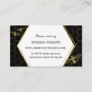 Informações Cartão de Site Personalizado Honey Bee Black Gold