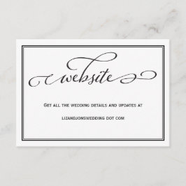 Informações Cartão de Site Simples de Casamento Preto e Branco