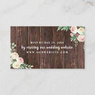Informações Cartão de sítio RSVP de casamento Russo Wood Blu