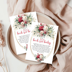 Informações Cartão de Solicitação de Livro Boho Ruby Vermelho