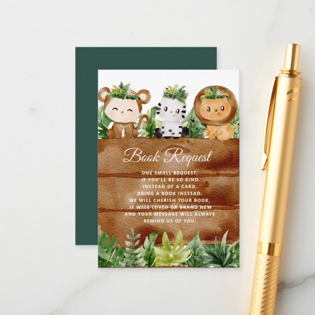 Informações cartão de solicitação de livro curinga de um safar (Frente/Verso In Situ)