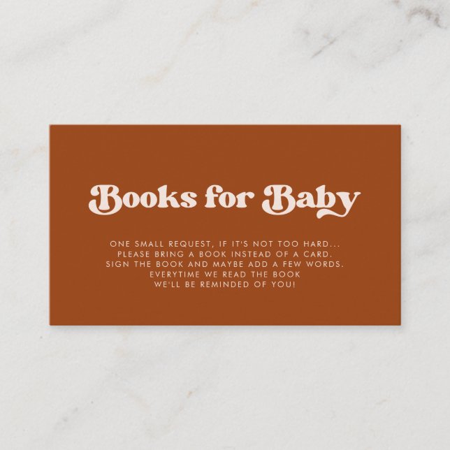 Informações cartão de solicitação de livro do Chá de fraldas l (Frente)