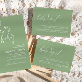 Informações Cartão de Solicitação de Livros Minimalistas Verde