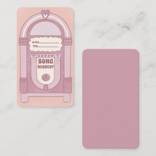 Informações Cartão de Solicitação de Música Retro Blush Jukebo