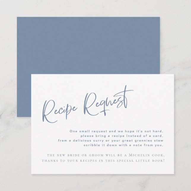 Informações Cartão de solicitação de recebimento de Chá de pan (Frente/Verso)