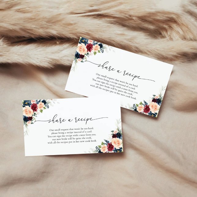 Informações Cartão de Solicitação de Receita Burgundy e Navy (Criador carregado)