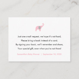 Informações Cartão de solicitação do Livro Elefante Rosa / liv