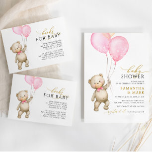 Informações Cartão de Solicitação do Urso de Teddy e Balões