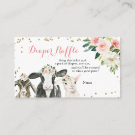 Informações Cartão de Sorteio de Fraldas de Menina Floral de A