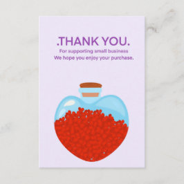 Informações Cartão de vidro coração jarro, obrigado clientes