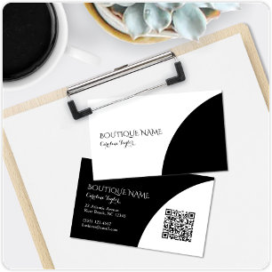 Informações Cartão de Visita Código QR Preto Colorblock Boutiq
