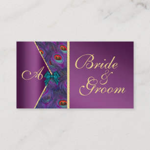 Informações Cartão de visita de Casamento de Plum Peacock