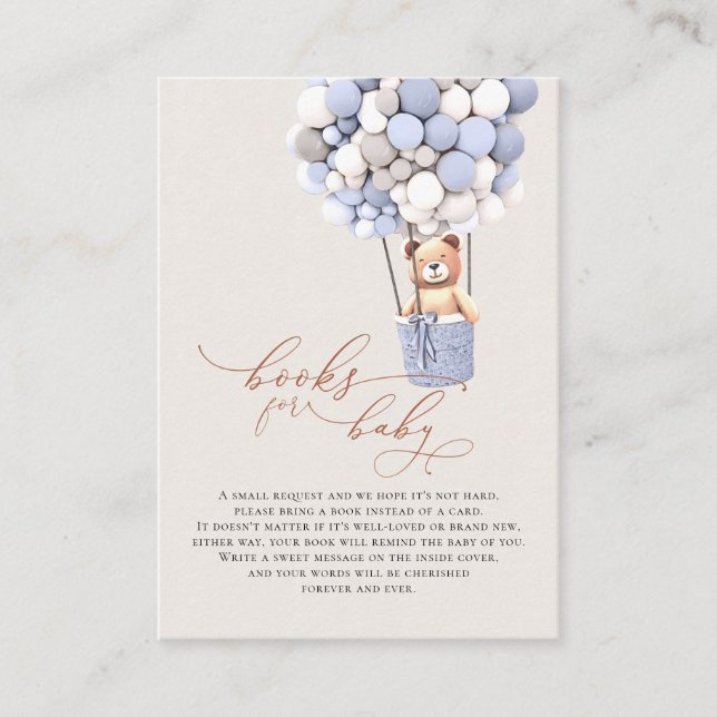 Informações Cartão de Visita de Livros de Bebês para Balões de (Frente)