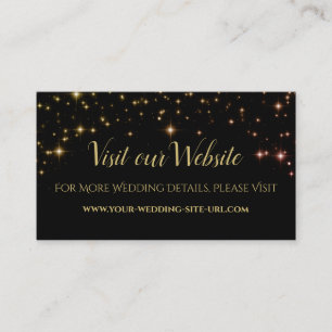 Informações Cartão de Visita do Casamento com Brilho Dourado V