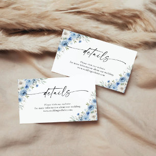 Informações Cartão de Visita Dusty Blue Ivory Details