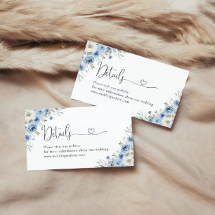 Informações Cartão de Visita Dusty Blue Ivory Details