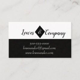 Informações Cartão de visita preto e branco