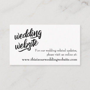 Informações Cartão de Website de Casamento BW de Tipografia Mi