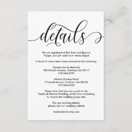 Informações Cartão design v1 de detalhes do casamento rústico