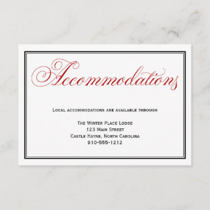 Informações Cartão Detalhado de Alojamentos de Casamento Branc