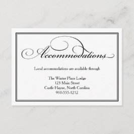 Informações Cartão Detalhado de Alojamentos de Casamento Preto