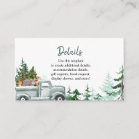 Cartão Detalhado de Animais da Floresta de Natal B