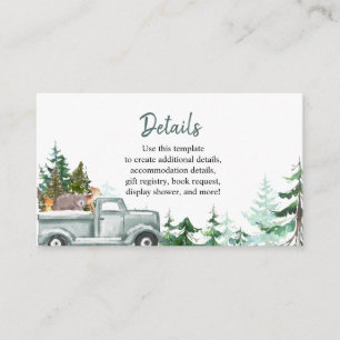 Informações Cartão Detalhado de Animais da Floresta de Natal B