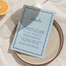 Informações Cartão Detalhado de Casamento Moderno Desenhado à 