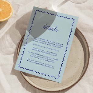 Informações Cartão Detalhado de Casamento Moderno Desenhado à 
