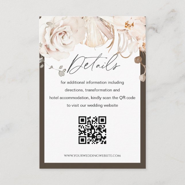 Informações Cartão detalhado de código QR do casamento de jard (Frente)