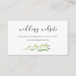 Informações Cartão do site de casamento do Watercolor green fo