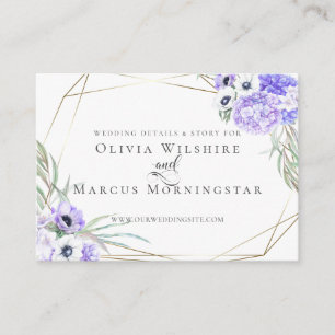 Informações Cartão do Site de Casamento   Flor de Anêmona Viol