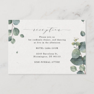 Informações Cartão Elegante de Recepção Eucalyptus