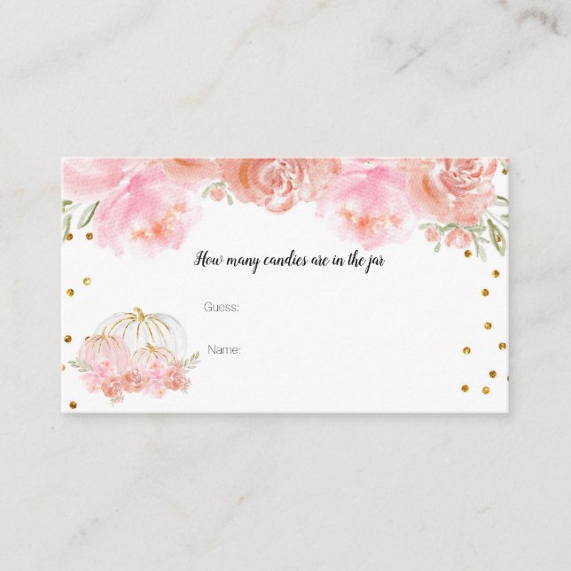 Informações Cartão Floral de Abóbora Quantos Doces no Jarro (Frente)