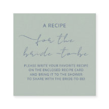 Cartão Incluso "UMA RECEITA" para o chá de panela