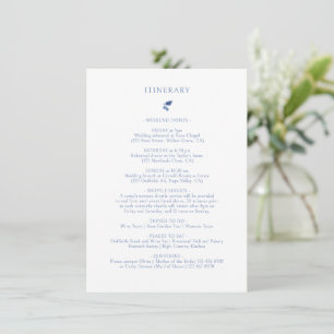 Informações Cartão Itinerário de Casamento de Monograma Floral