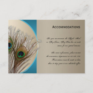Informações Cartão moderno de Alojamento Aqua Peacock de Taupe