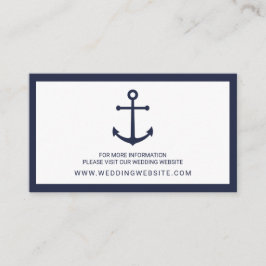 Informações Cartão Náutico de Casamento de Âncora Azul Marinho