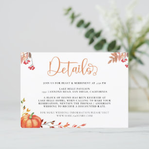 Informações Cartão para abóbora floral de abóbora aquarela