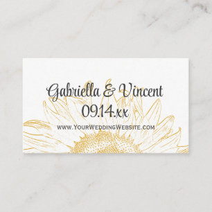 Informações Cartão para Website de Casamento Gráfico de Girass