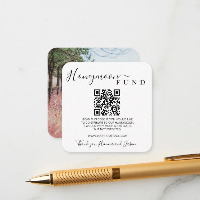 Informações Cartão Qr de lua de mel com foto (Frente/Verso In Situ)