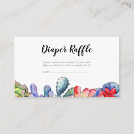 Informações Cartão Raffle com Fralda de Chá de fraldas de cact