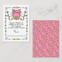 Informações Cartão Raffle com Fralda de Crest Storey desenhada