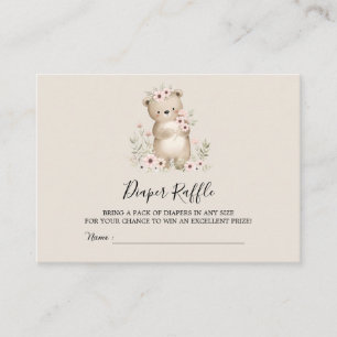 Informações Cartão Raffle de Fralda Vintage Woodland