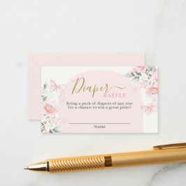 Informações Cartão Raffle Fralda chá de fraldas de Borboleta