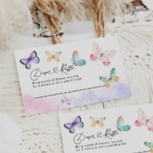 Cartão Raffle para Fralda de Borboleta