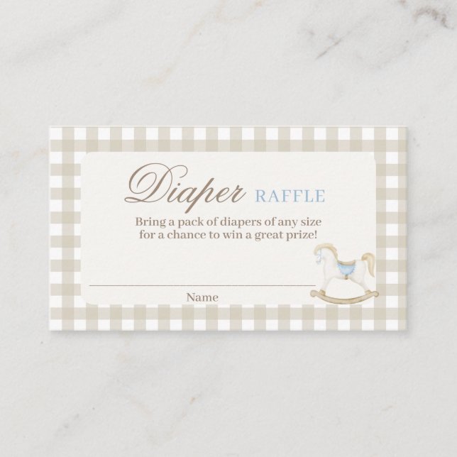 Informações Cartão Raffle para Fralda de cavalo (Frente)