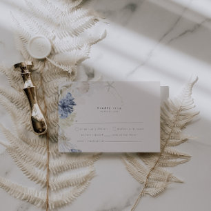 Informações Cartão RSVP de Casamento Costeiro Elegante